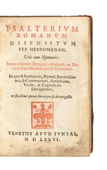 CATHOLIC LITURGY  Psalterium Romanum.  1576 + Sacra baptizandi institutio [etc.].  1581. In contemporary morocco executed for a nun.